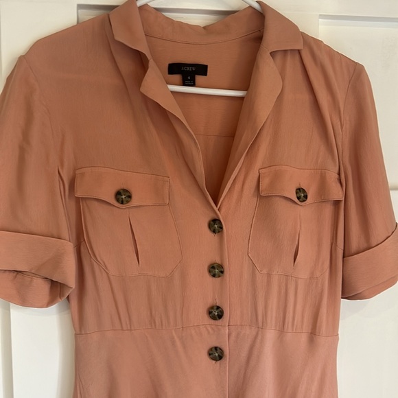 J.Crew Reimagined Dress, Button Dress, Women’s Size 4 Dress, Pink Peach J.Crew - Picture 3 of 12